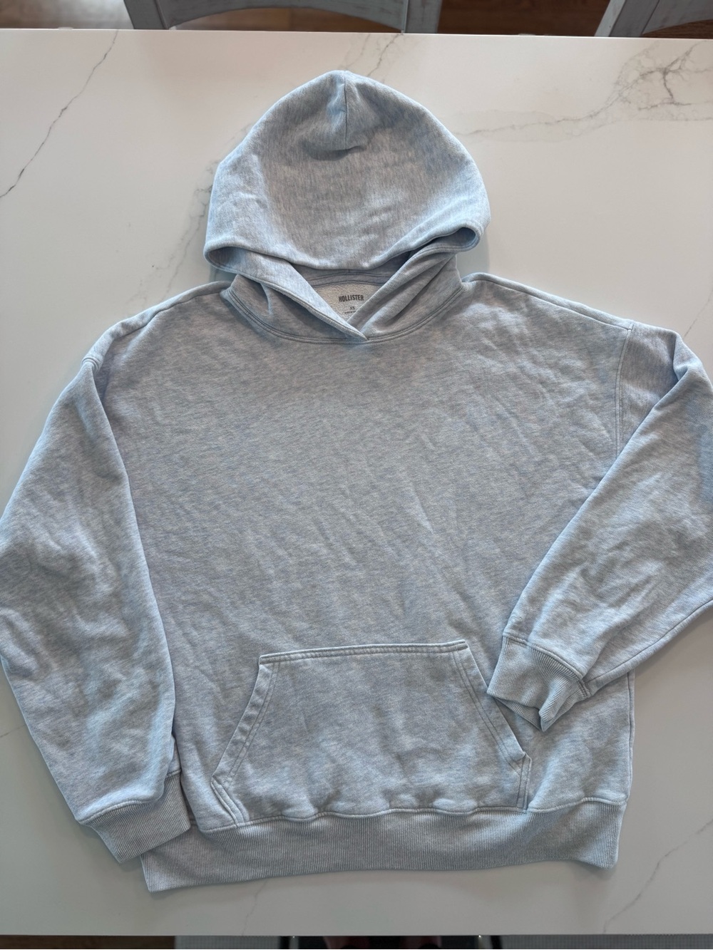 Hollister Light Gray Hooded Pullover Sweatshirt
